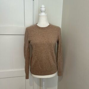 Quince Cashmere Crewneck Women's Sweater in Light Brown